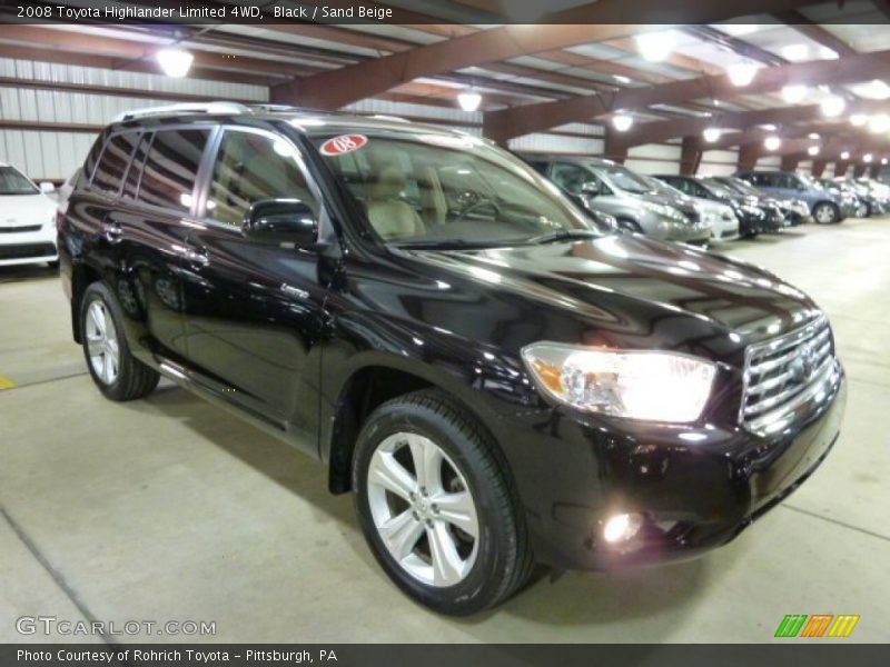 Black / Sand Beige 2008 Toyota Highlander Limited 4WD