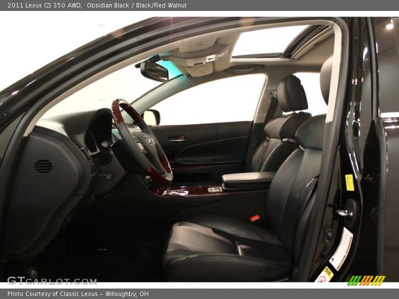 Obsidian Black / Black/Red Walnut 2011 Lexus GS 350 AWD