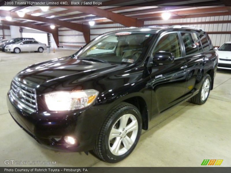 Black / Sand Beige 2008 Toyota Highlander Limited 4WD
