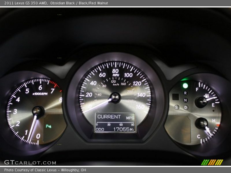 Obsidian Black / Black/Red Walnut 2011 Lexus GS 350 AWD