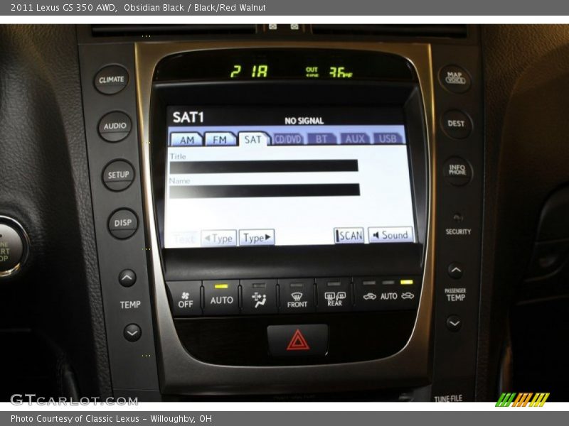 Obsidian Black / Black/Red Walnut 2011 Lexus GS 350 AWD