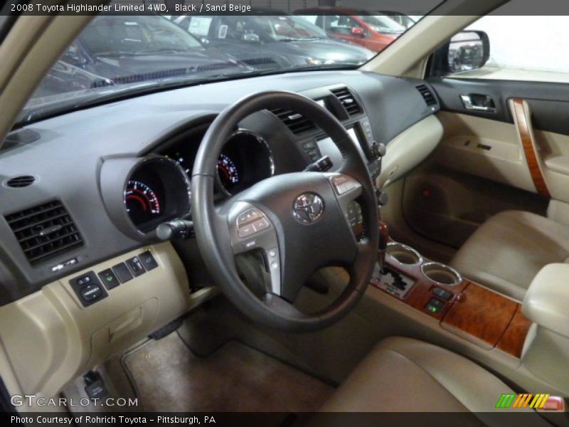 Black / Sand Beige 2008 Toyota Highlander Limited 4WD