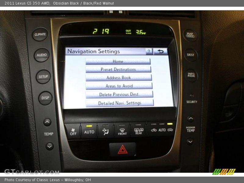 Obsidian Black / Black/Red Walnut 2011 Lexus GS 350 AWD