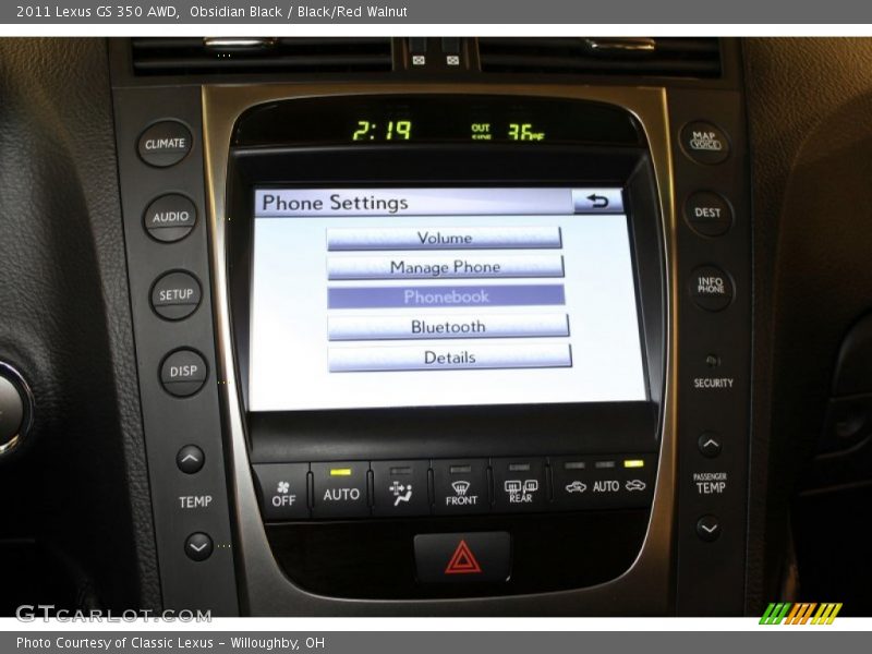 Obsidian Black / Black/Red Walnut 2011 Lexus GS 350 AWD