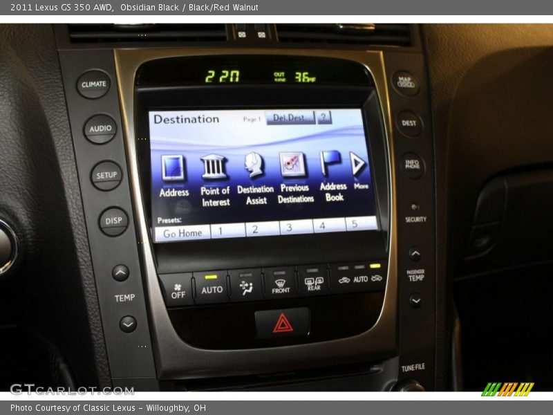 Obsidian Black / Black/Red Walnut 2011 Lexus GS 350 AWD