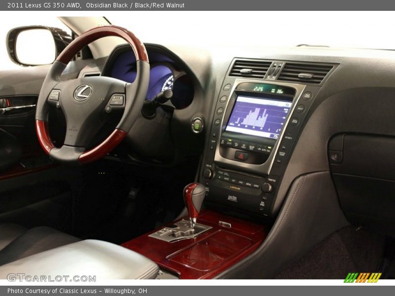 Obsidian Black / Black/Red Walnut 2011 Lexus GS 350 AWD