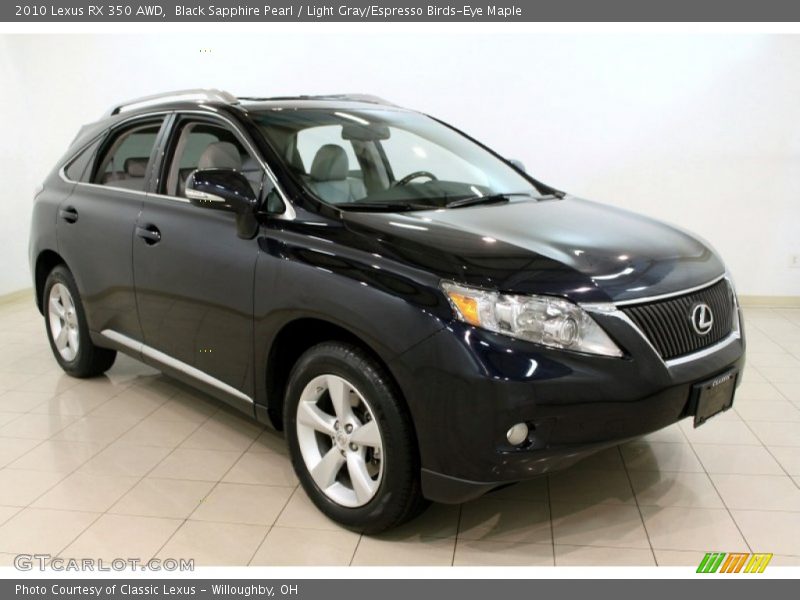 Black Sapphire Pearl / Light Gray/Espresso Birds-Eye Maple 2010 Lexus RX 350 AWD