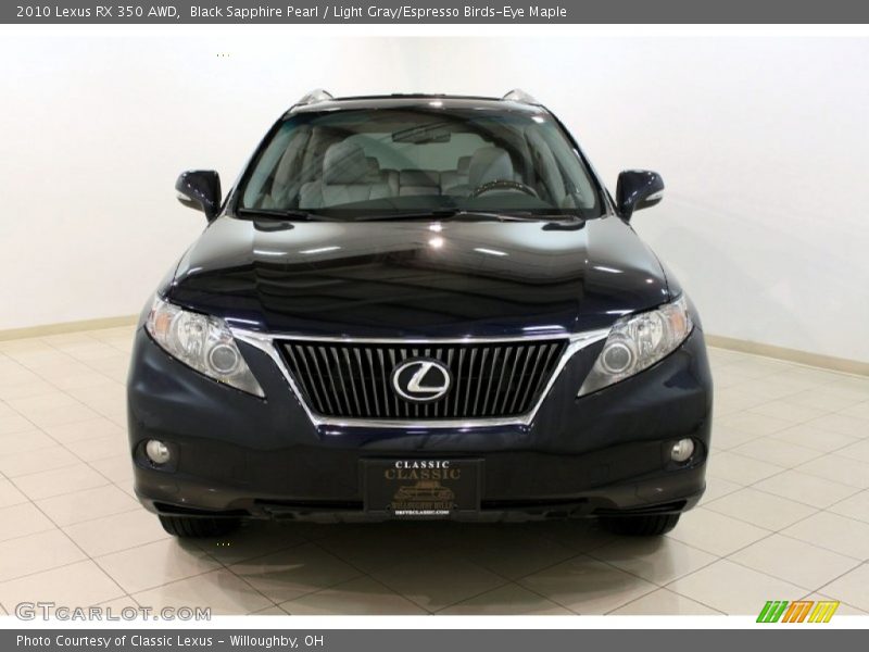 Black Sapphire Pearl / Light Gray/Espresso Birds-Eye Maple 2010 Lexus RX 350 AWD