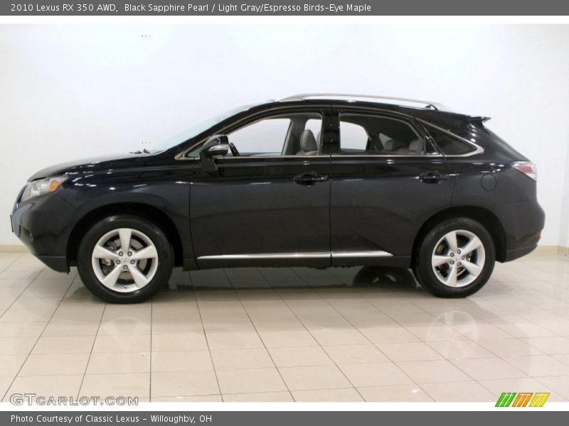 Black Sapphire Pearl / Light Gray/Espresso Birds-Eye Maple 2010 Lexus RX 350 AWD