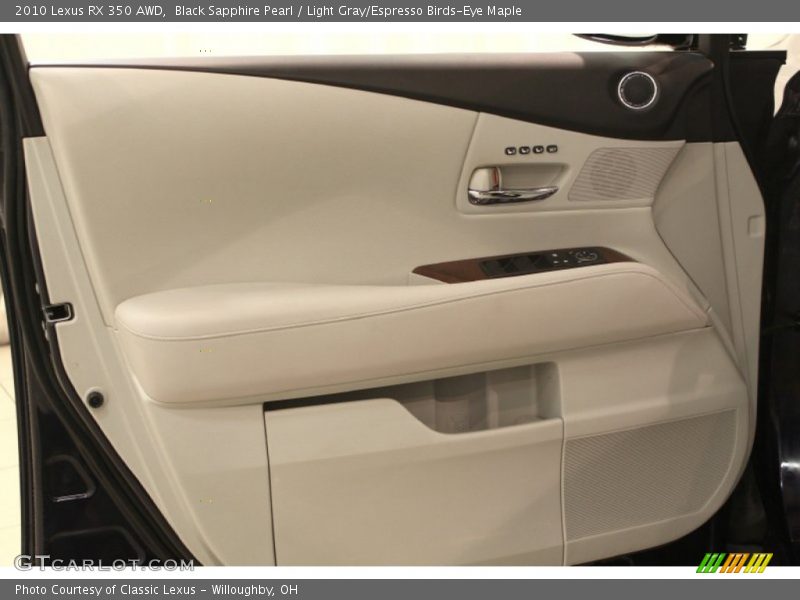 Black Sapphire Pearl / Light Gray/Espresso Birds-Eye Maple 2010 Lexus RX 350 AWD