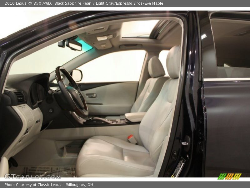 Black Sapphire Pearl / Light Gray/Espresso Birds-Eye Maple 2010 Lexus RX 350 AWD