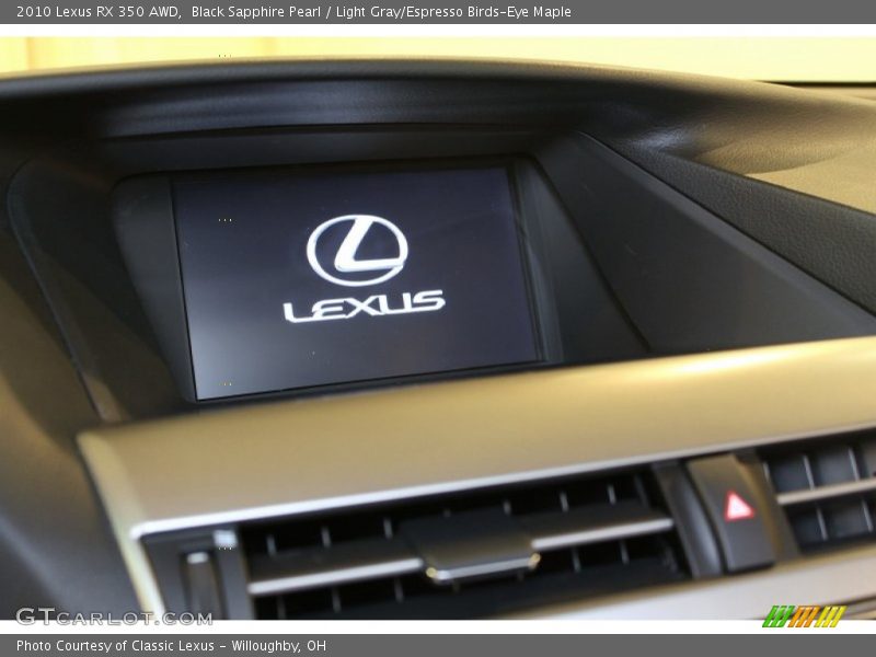 Black Sapphire Pearl / Light Gray/Espresso Birds-Eye Maple 2010 Lexus RX 350 AWD