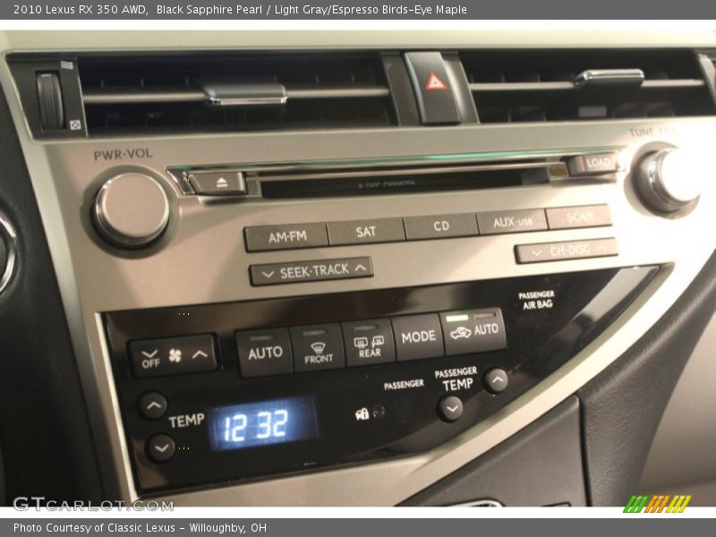 Black Sapphire Pearl / Light Gray/Espresso Birds-Eye Maple 2010 Lexus RX 350 AWD