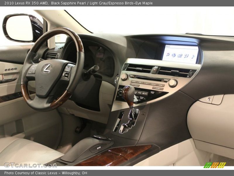 Black Sapphire Pearl / Light Gray/Espresso Birds-Eye Maple 2010 Lexus RX 350 AWD