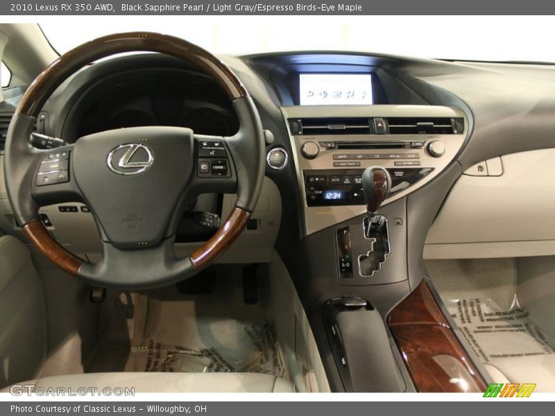 Black Sapphire Pearl / Light Gray/Espresso Birds-Eye Maple 2010 Lexus RX 350 AWD
