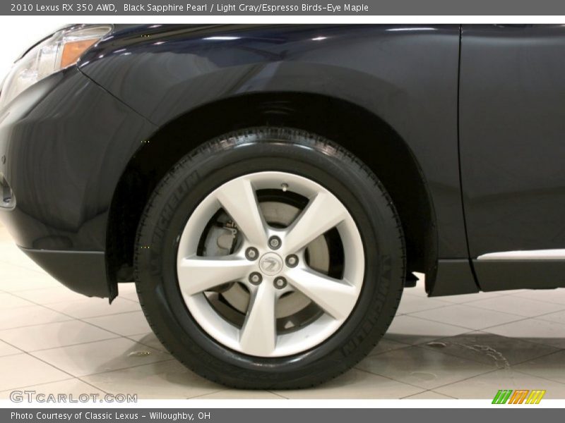 Black Sapphire Pearl / Light Gray/Espresso Birds-Eye Maple 2010 Lexus RX 350 AWD