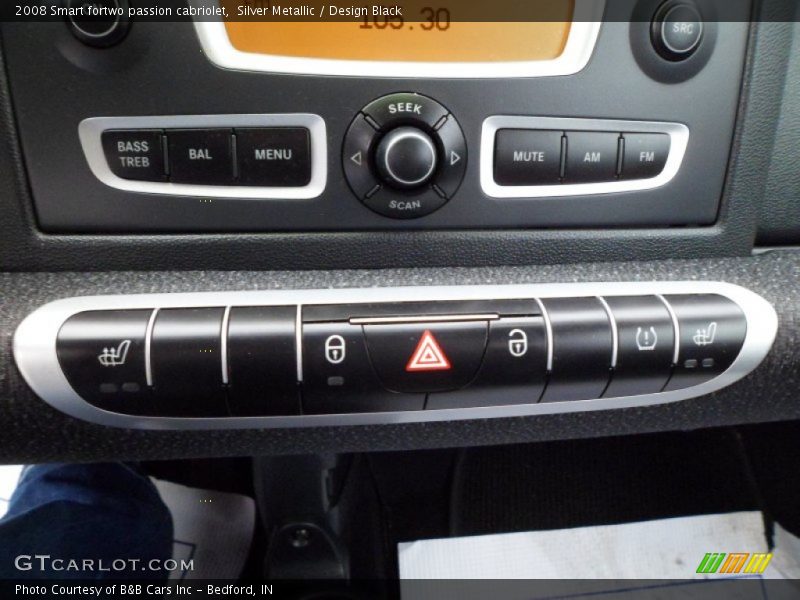 Controls of 2008 fortwo passion cabriolet