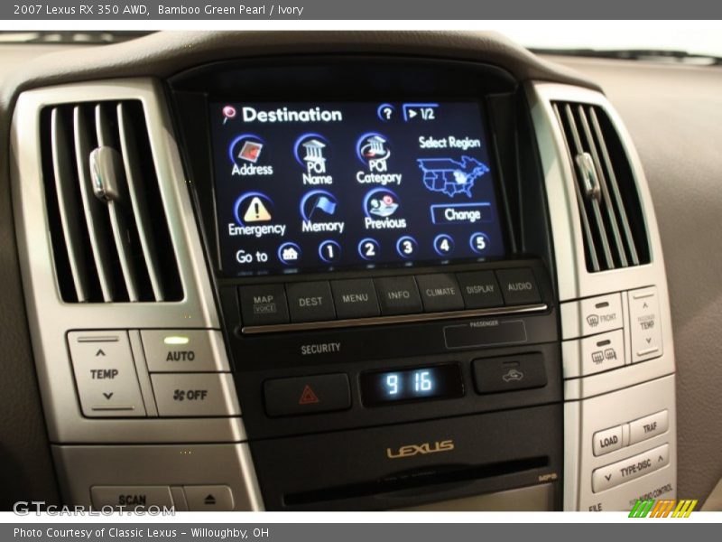 Bamboo Green Pearl / Ivory 2007 Lexus RX 350 AWD