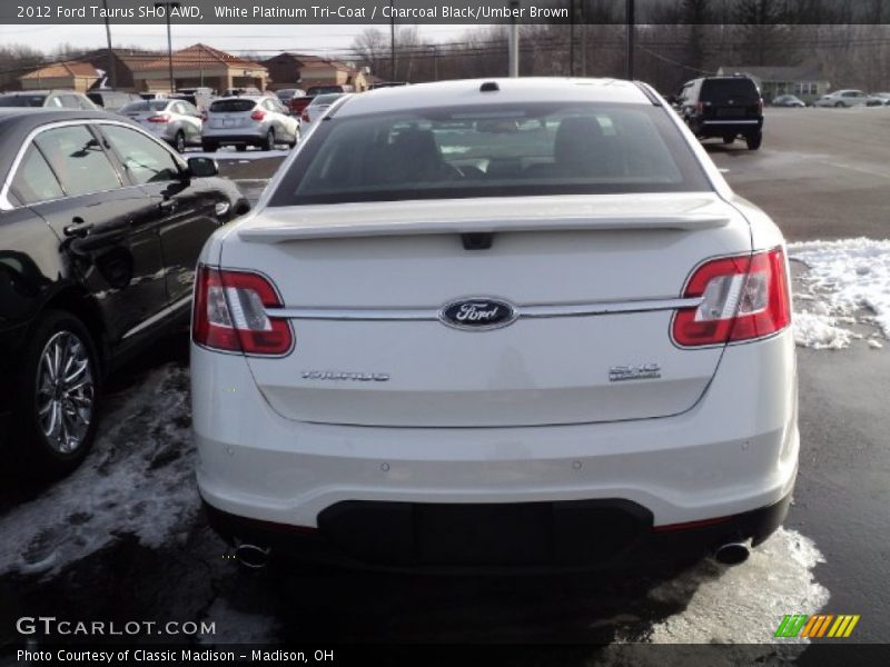 White Platinum Tri-Coat / Charcoal Black/Umber Brown 2012 Ford Taurus SHO AWD