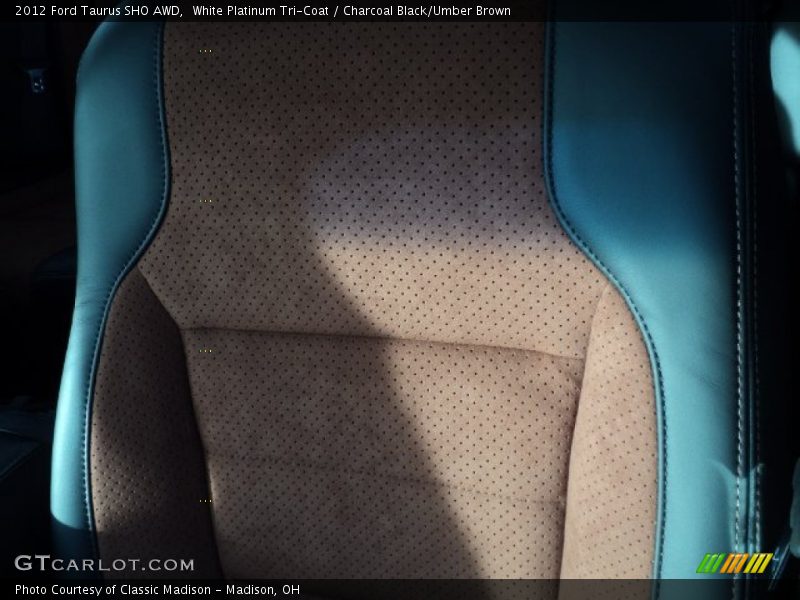 White Platinum Tri-Coat / Charcoal Black/Umber Brown 2012 Ford Taurus SHO AWD
