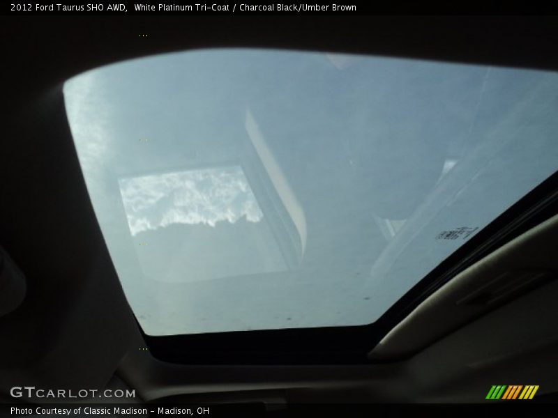 White Platinum Tri-Coat / Charcoal Black/Umber Brown 2012 Ford Taurus SHO AWD