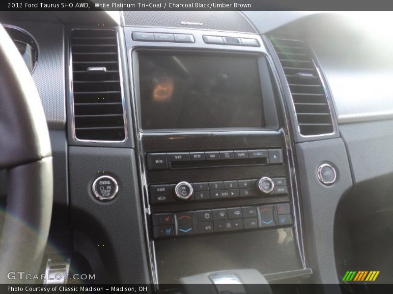 White Platinum Tri-Coat / Charcoal Black/Umber Brown 2012 Ford Taurus SHO AWD