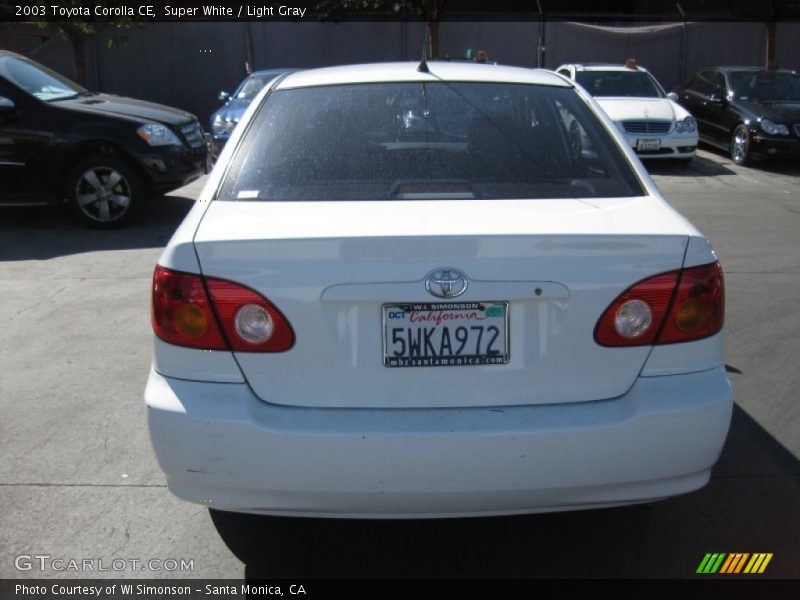 Super White / Light Gray 2003 Toyota Corolla CE