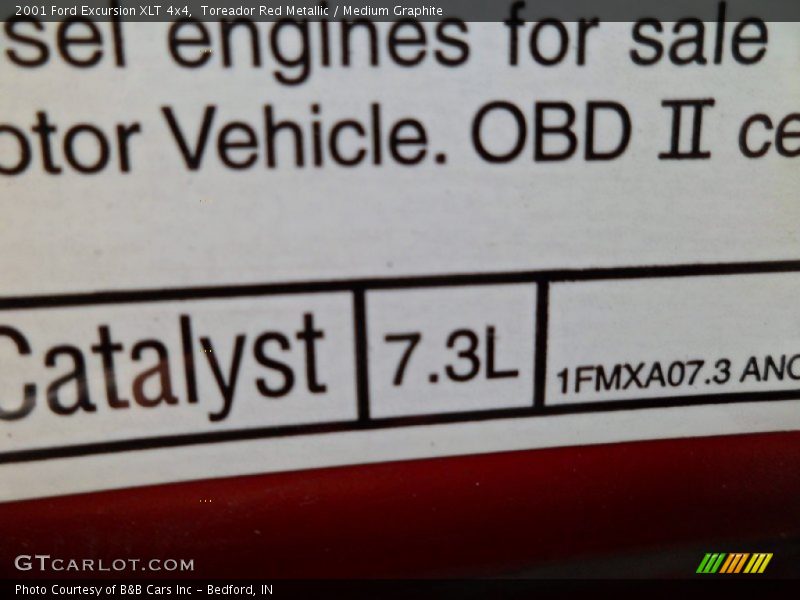 Toreador Red Metallic / Medium Graphite 2001 Ford Excursion XLT 4x4