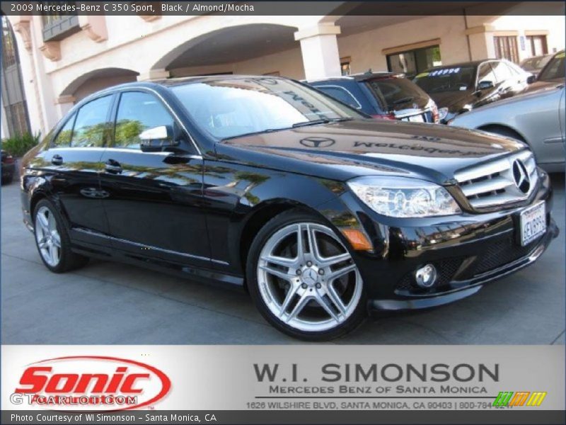 Black / Almond/Mocha 2009 Mercedes-Benz C 350 Sport