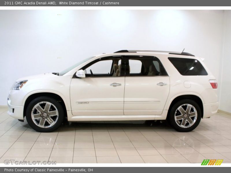 White Diamond Tintcoat / Cashmere 2011 GMC Acadia Denali AWD