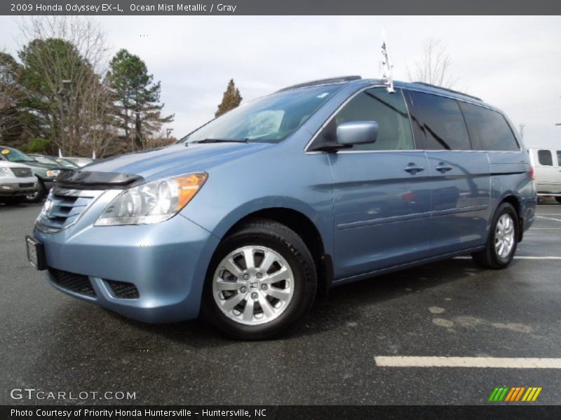 Ocean Mist Metallic / Gray 2009 Honda Odyssey EX-L