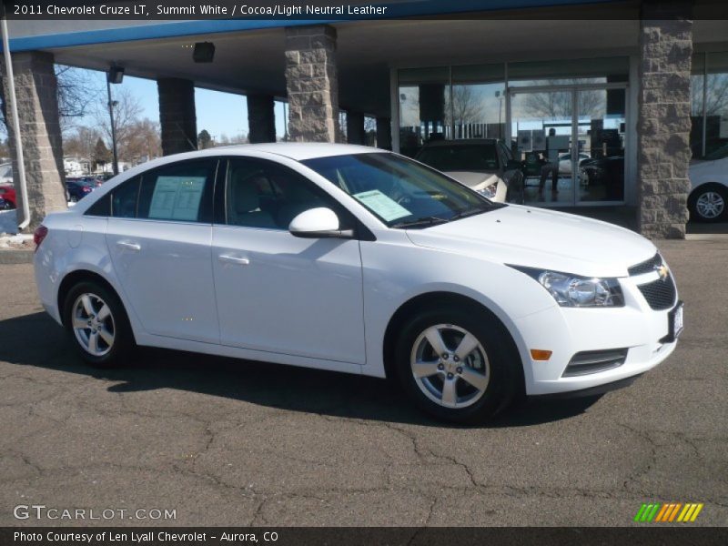 Summit White / Cocoa/Light Neutral Leather 2011 Chevrolet Cruze LT