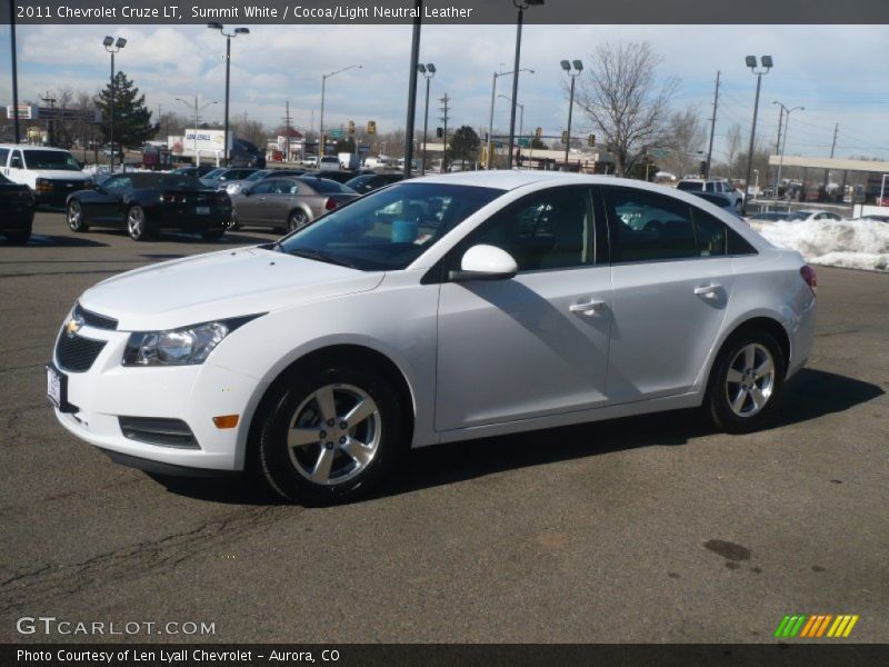 Summit White / Cocoa/Light Neutral Leather 2011 Chevrolet Cruze LT