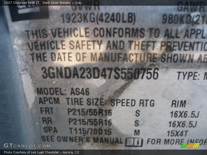 Dark Silver Metallic / Gray 2007 Chevrolet HHR LT