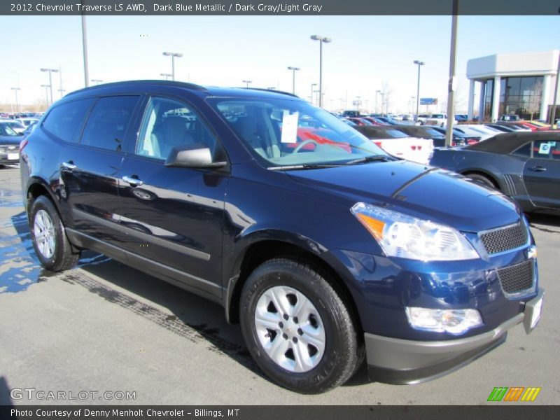 Dark Blue Metallic / Dark Gray/Light Gray 2012 Chevrolet Traverse LS AWD