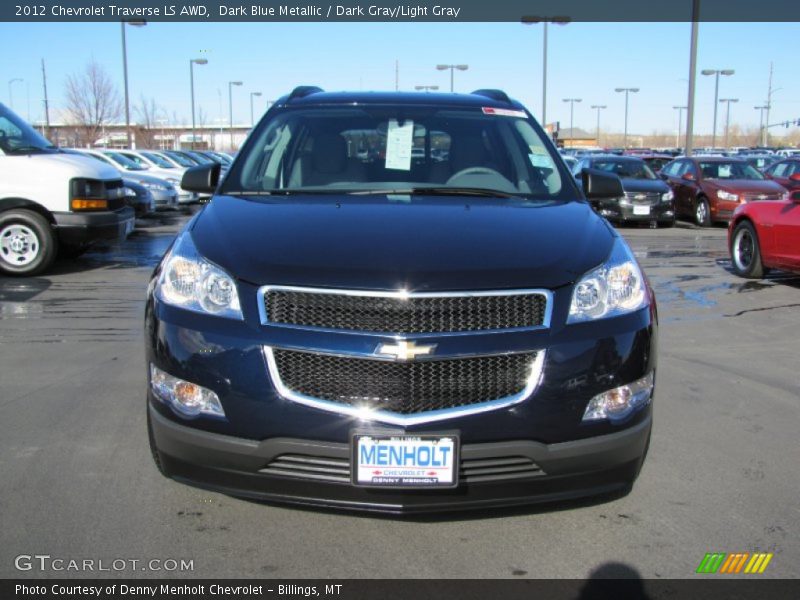 Dark Blue Metallic / Dark Gray/Light Gray 2012 Chevrolet Traverse LS AWD