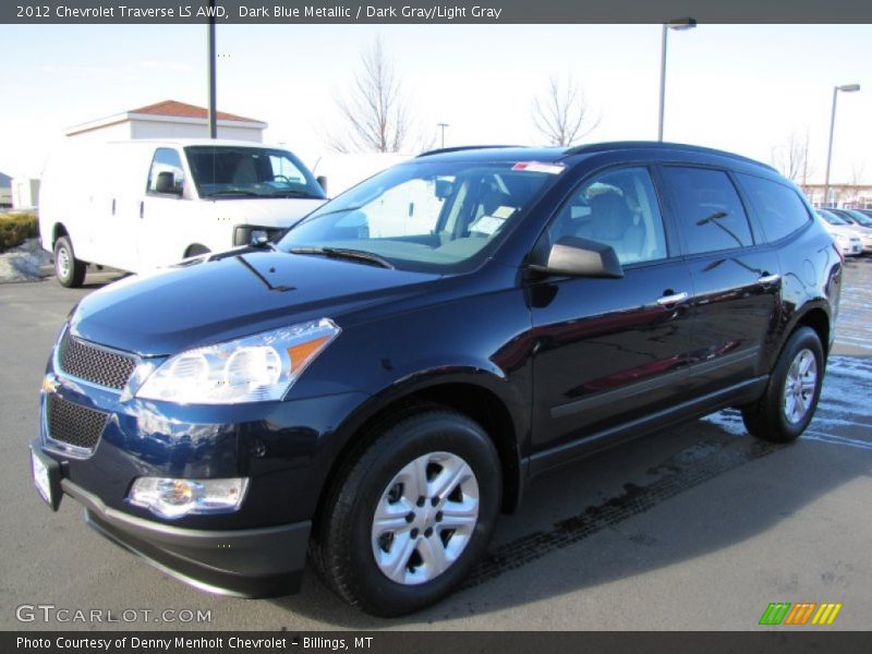 Dark Blue Metallic / Dark Gray/Light Gray 2012 Chevrolet Traverse LS AWD