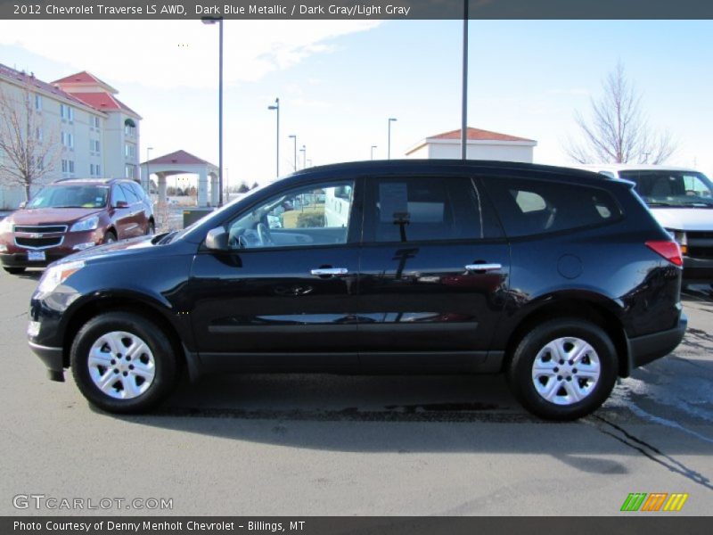 Dark Blue Metallic / Dark Gray/Light Gray 2012 Chevrolet Traverse LS AWD