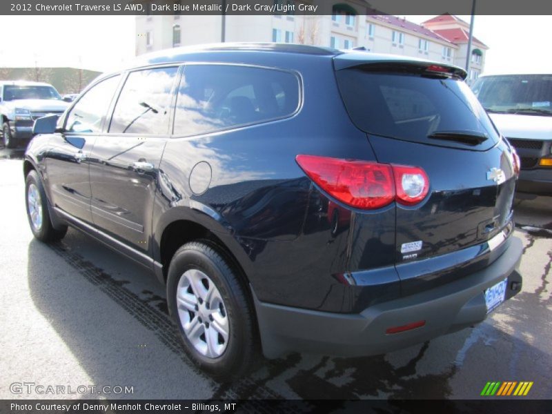 Dark Blue Metallic / Dark Gray/Light Gray 2012 Chevrolet Traverse LS AWD