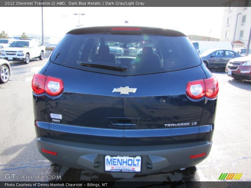 Dark Blue Metallic / Dark Gray/Light Gray 2012 Chevrolet Traverse LS AWD