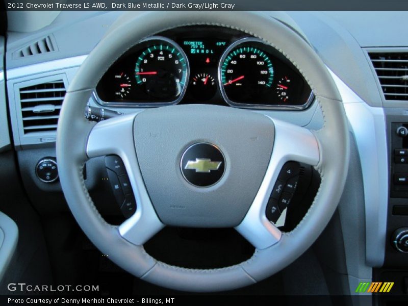 Dark Blue Metallic / Dark Gray/Light Gray 2012 Chevrolet Traverse LS AWD