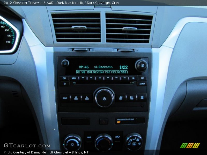 Dark Blue Metallic / Dark Gray/Light Gray 2012 Chevrolet Traverse LS AWD
