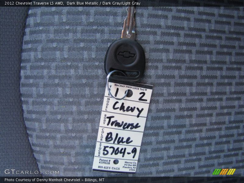 Dark Blue Metallic / Dark Gray/Light Gray 2012 Chevrolet Traverse LS AWD
