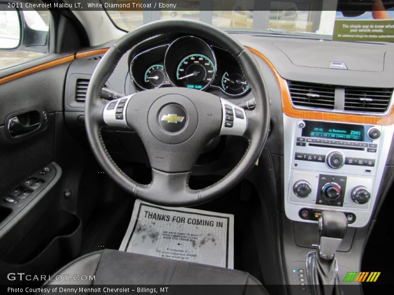White Diamond Tricoat / Ebony 2011 Chevrolet Malibu LT