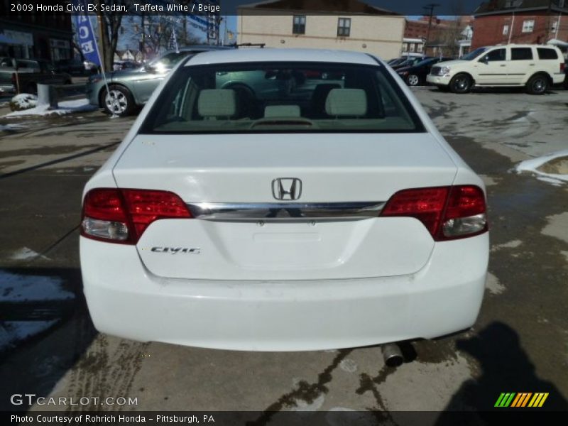Taffeta White / Beige 2009 Honda Civic EX Sedan