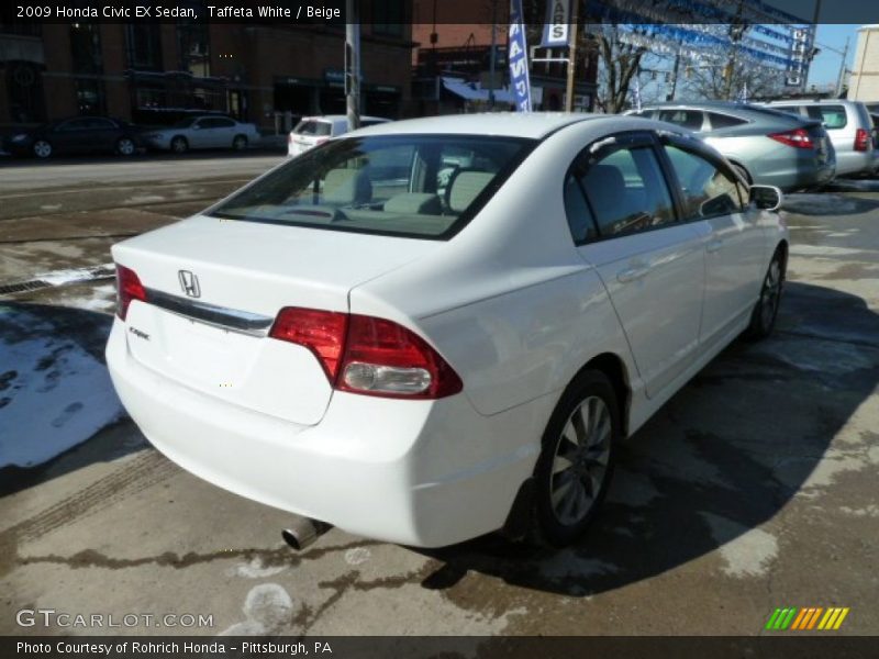 Taffeta White / Beige 2009 Honda Civic EX Sedan