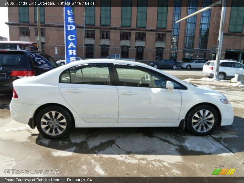 Taffeta White / Beige 2009 Honda Civic EX Sedan