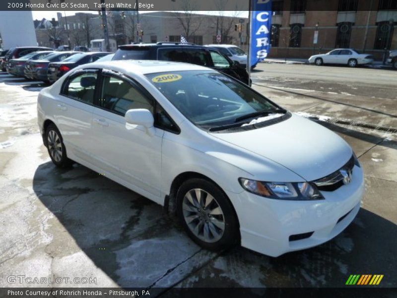 Taffeta White / Beige 2009 Honda Civic EX Sedan