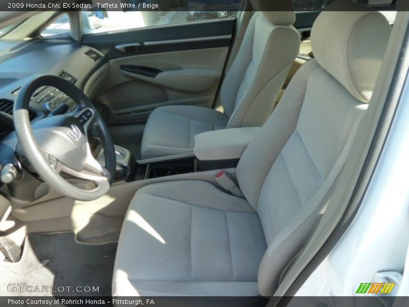 Taffeta White / Beige 2009 Honda Civic EX Sedan