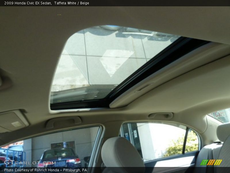 Taffeta White / Beige 2009 Honda Civic EX Sedan